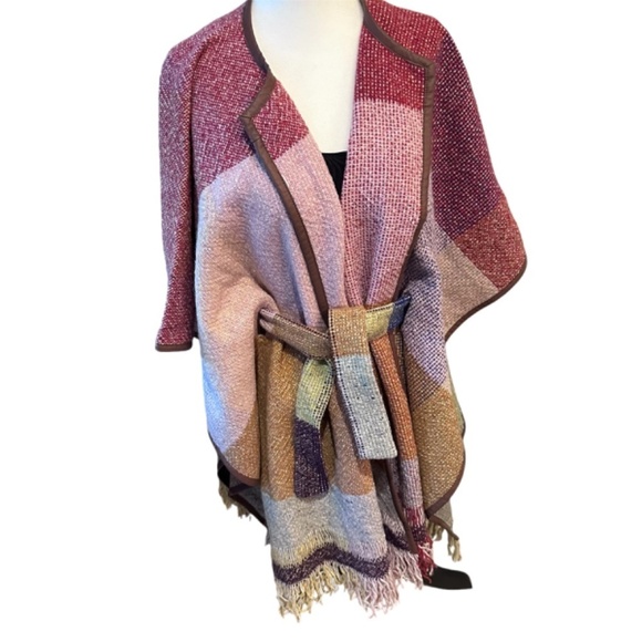 Anthropologie Colorpane Poncho Nomad by Morgan Carper. Sz XS/Small can fit Med